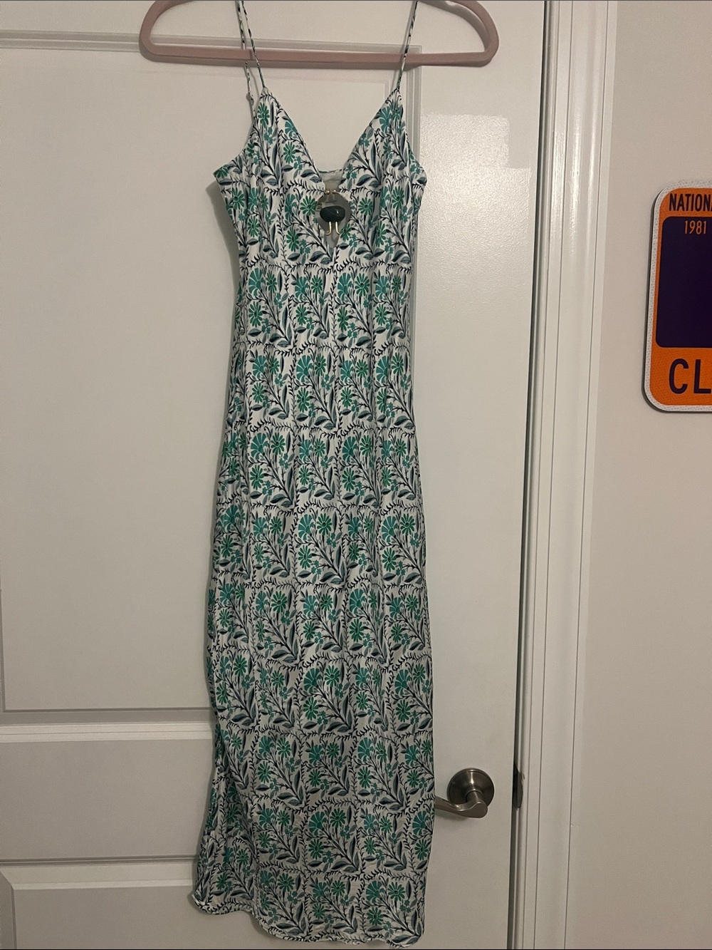 CAMI NYC Clio MIDI-Maxi Dress XS Turquoise Pattern Women’s